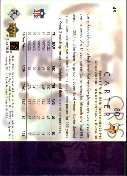 2001 Game Gear (Upper Deck) Football Cards - Picture 85 of 177