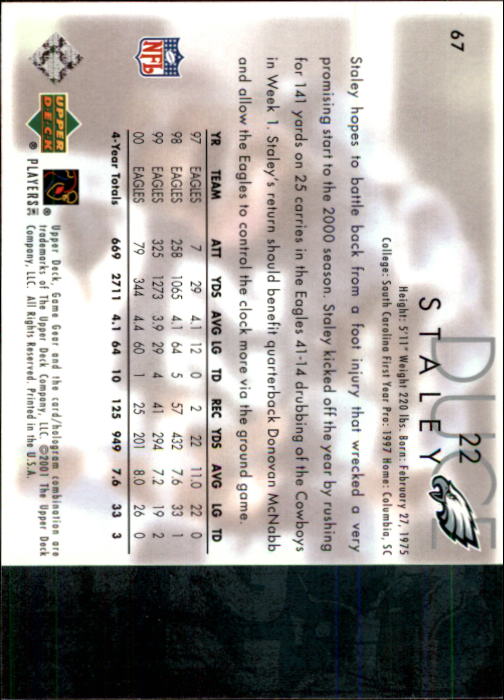 2001 Game Gear (Upper Deck) Football Cards - Picture 53 of 177