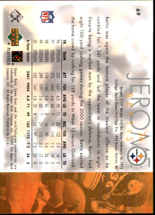 2001 Game Gear (Upper Deck) Football Cards - Picture 49 of 177