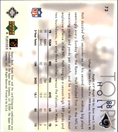 2001 Game Gear (Upper Deck) Football Cards - Picture 41 of 177