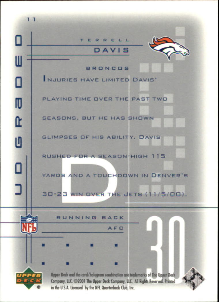 2001 Graded (Upper Deck) Football Cards - Picture 5 of 25