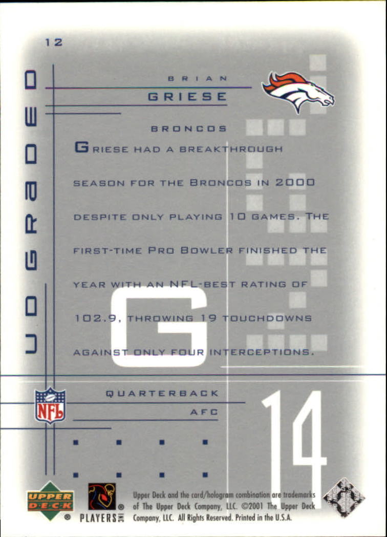 2001 Graded (Upper Deck) Football Cards - Picture 7 of 25