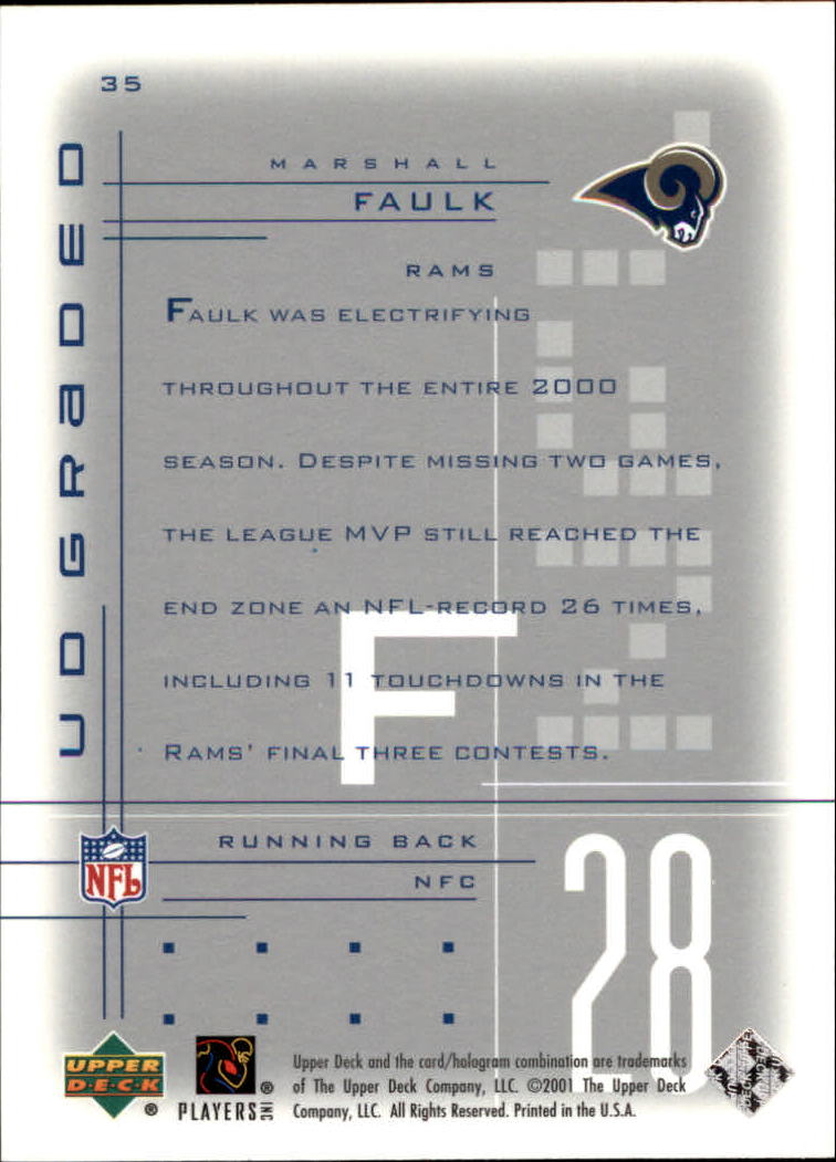 2001 Graded (Upper Deck) Football Cards - Picture 19 of 25