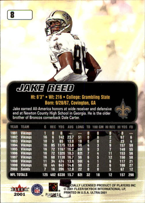 2001 Ultra (Fleer) Football "Main Set" Cards - Picture 9 of 197