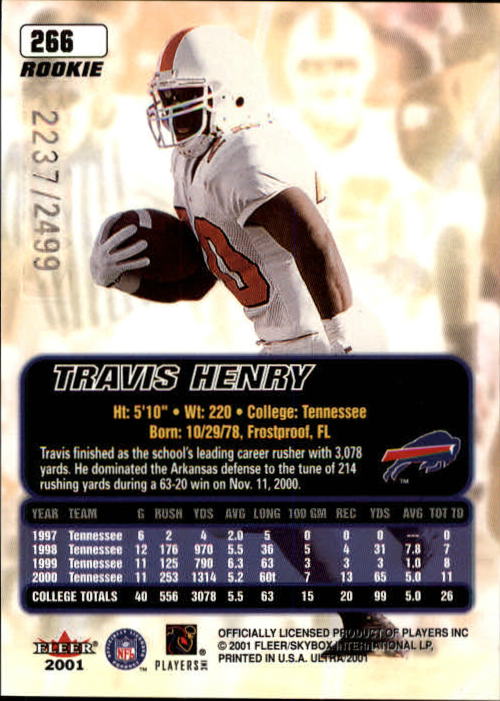 2001 Ultra (Fleer) Football "Main Set" Cards - Picture 187 of 197