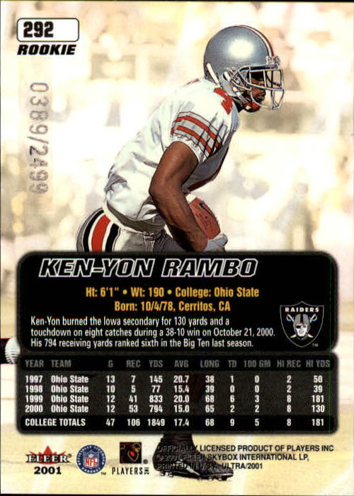 Sports Card Back