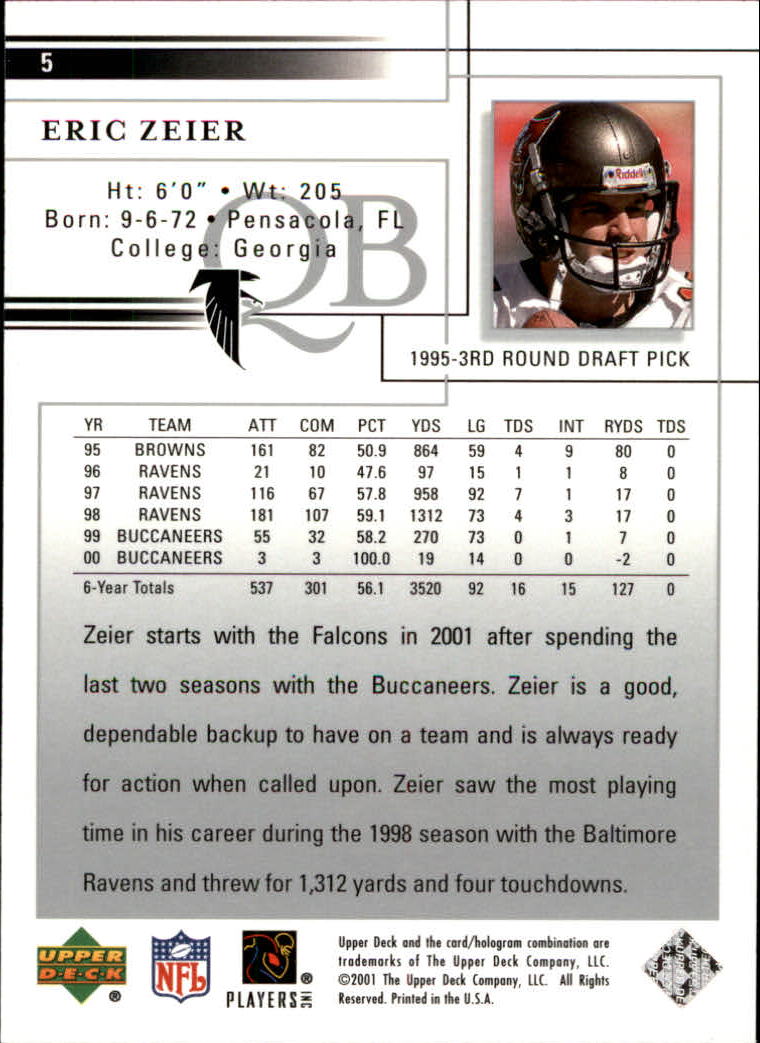 2001 Upper Deck Football "Main Set" Cards - Picture 11 of 361