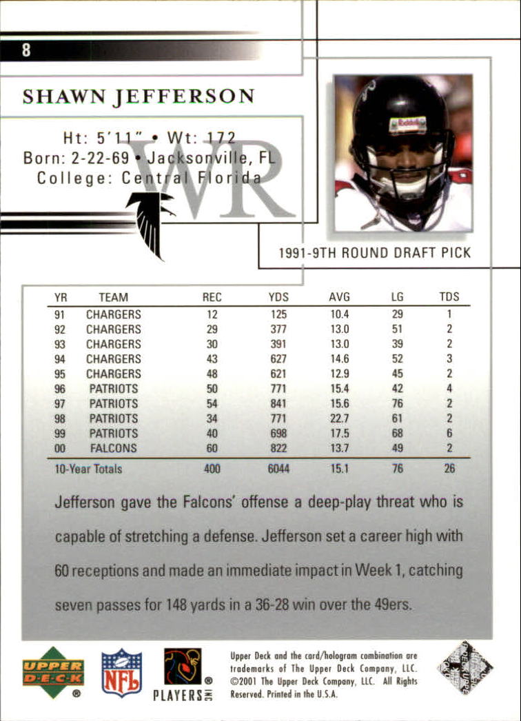 2001 Upper Deck Football "Main Set" Cards - Picture 17 of 361