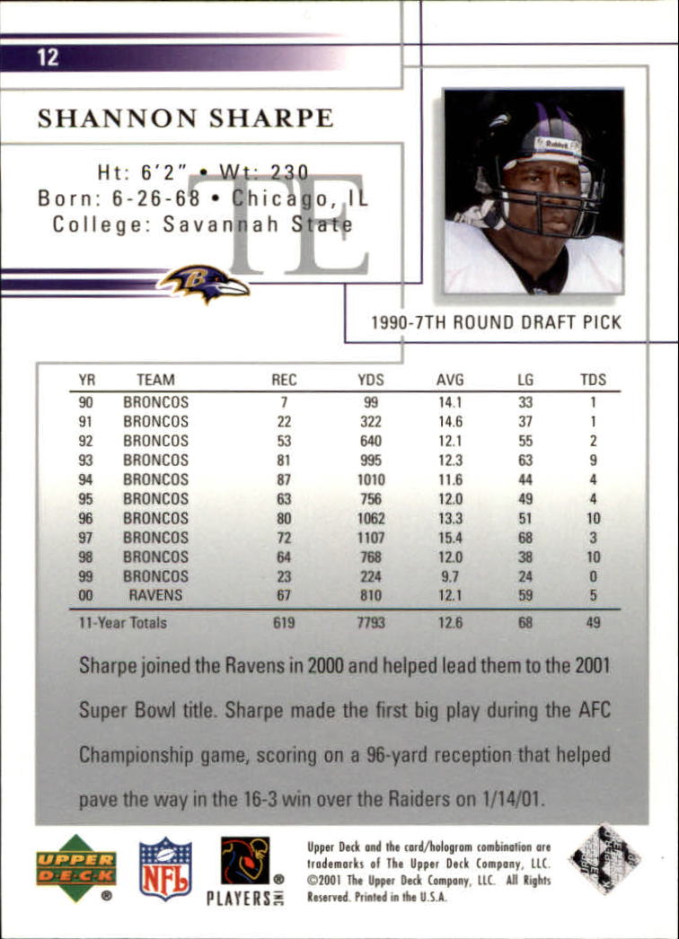 2001 Upper Deck Football "Main Set" Cards - Picture 23 of 361