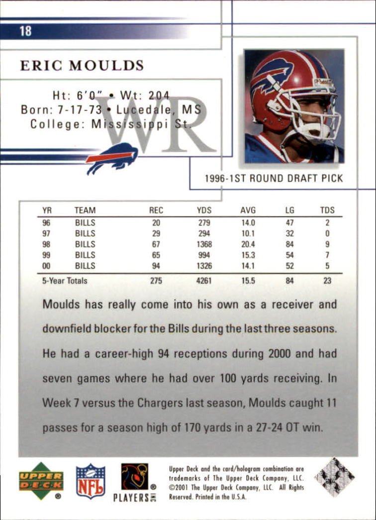2001 Upper Deck Football "Main Set" Cards - Picture 35 of 361