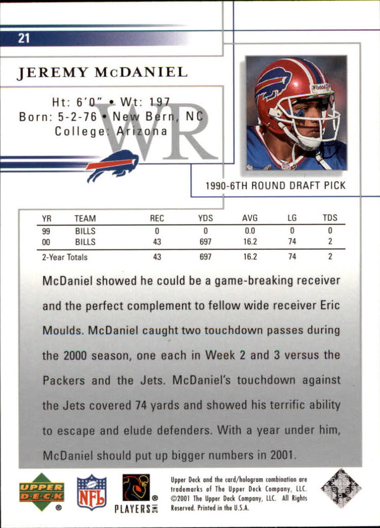 2001 Upper Deck Football "Main Set" Cards - Picture 41 of 361