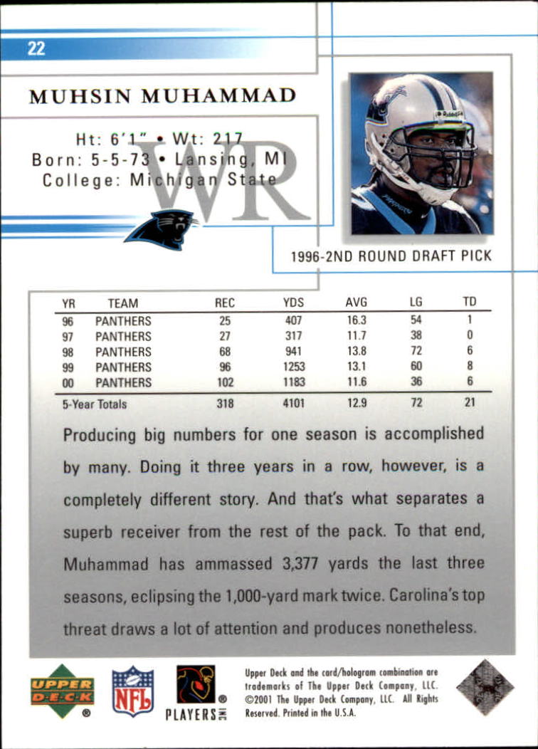 2001 Upper Deck Football "Main Set" Cards - Picture 43 of 361