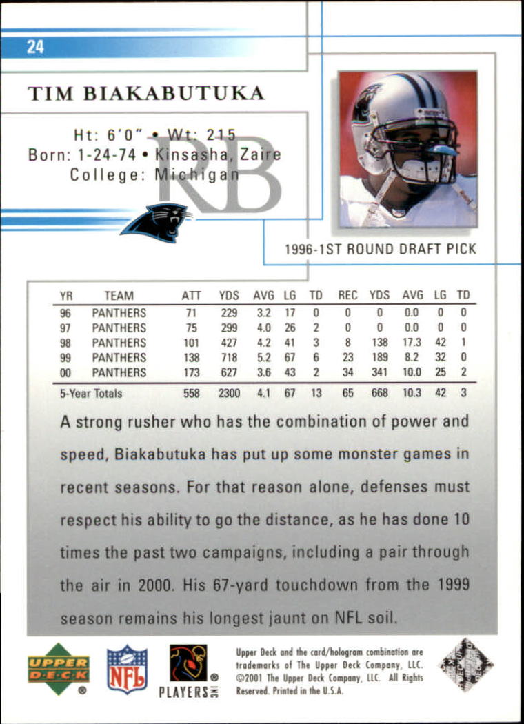 2001 Upper Deck Football "Main Set" Cards - Picture 47 of 361