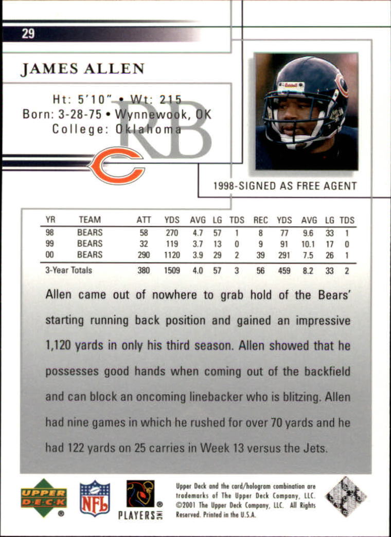 2001 Upper Deck Football "Main Set" Cards - Picture 57 of 361