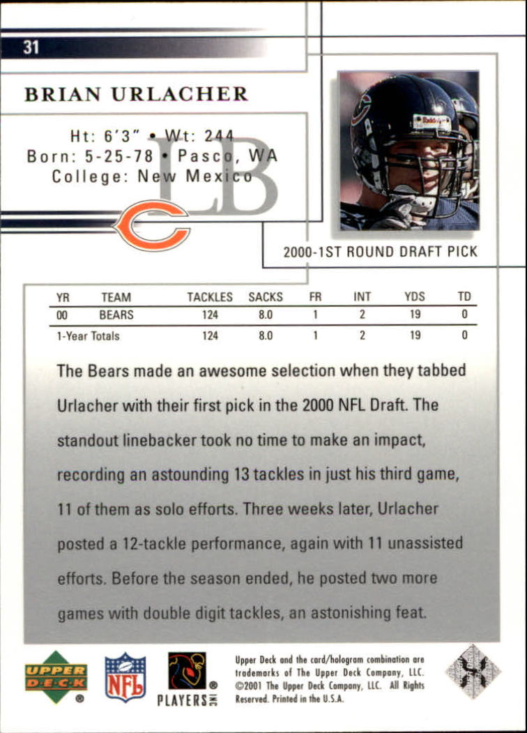 2001 Upper Deck Football "Main Set" Cards - Picture 61 of 361