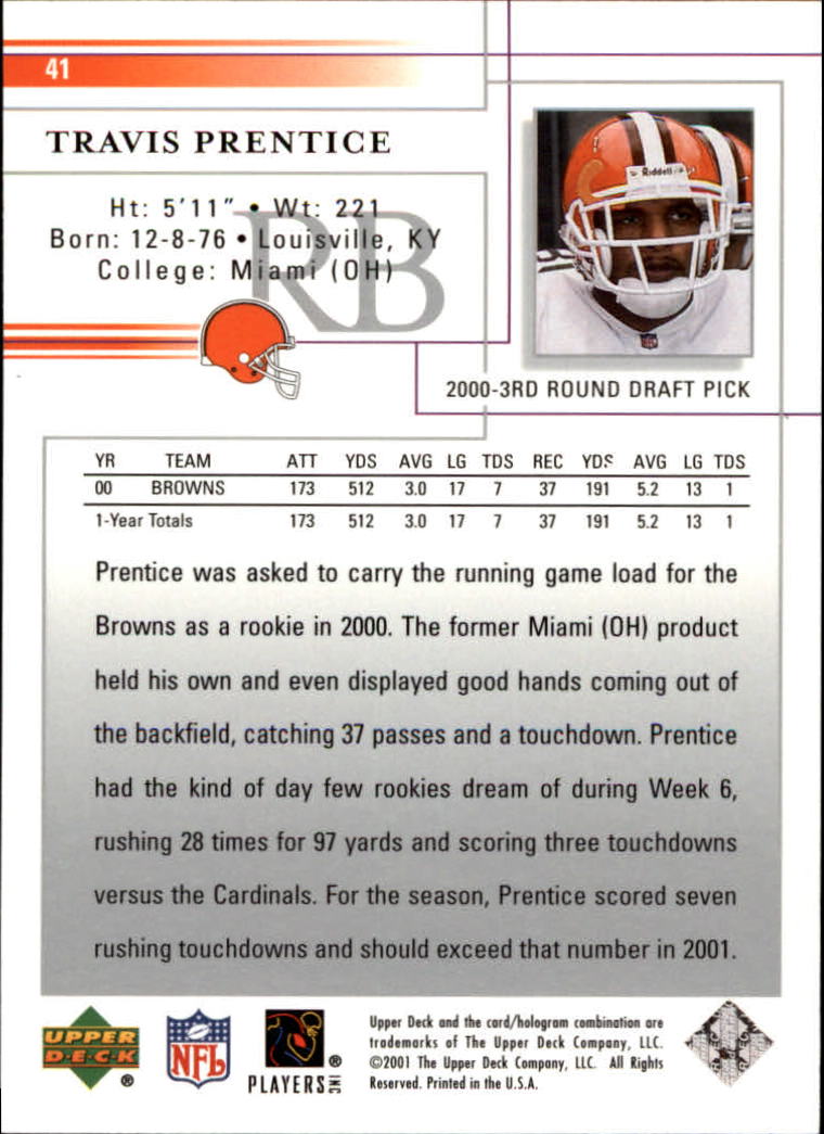 2001 Upper Deck Football "Main Set" Cards - Picture 81 of 361