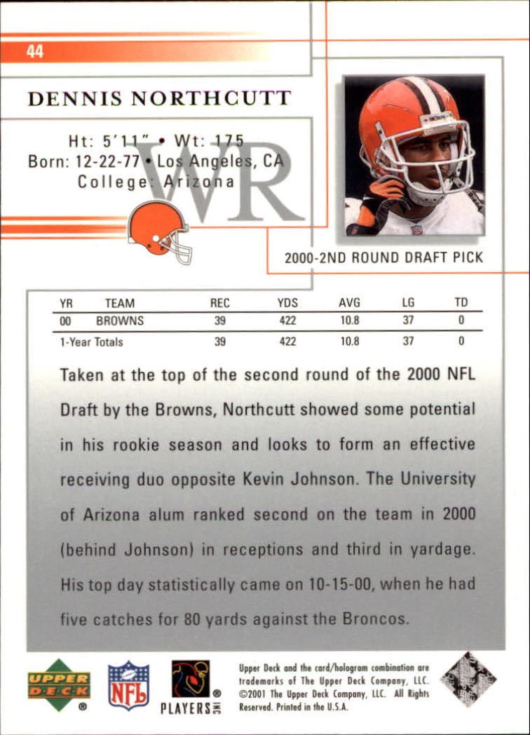 2001 Upper Deck Football "Main Set" Cards - Picture 87 of 361