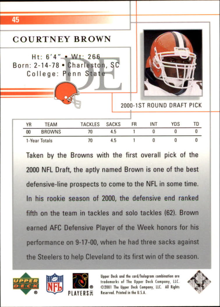 2001 Upper Deck Football "Main Set" Cards - Picture 89 of 361