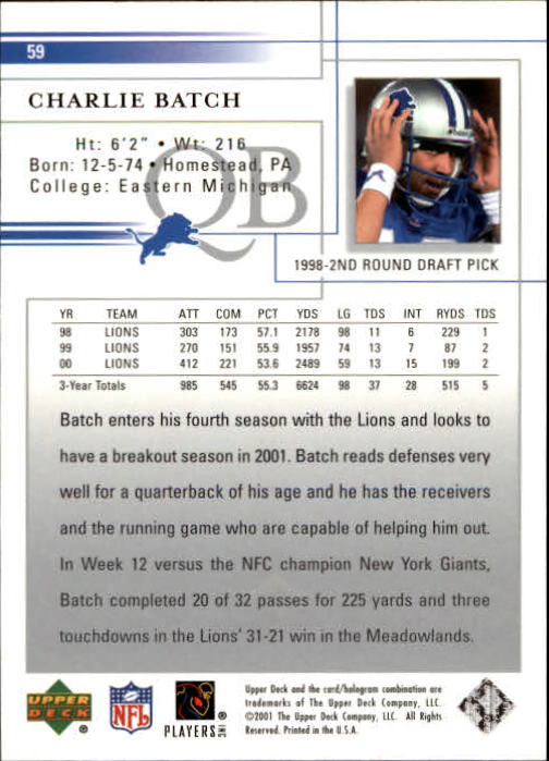 2001 Upper Deck Football "Main Set" Cards - Picture 111 of 361