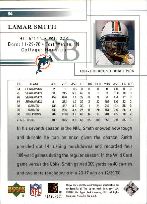 2001 Upper Deck Football "Main Set" Cards - Picture 159 of 361