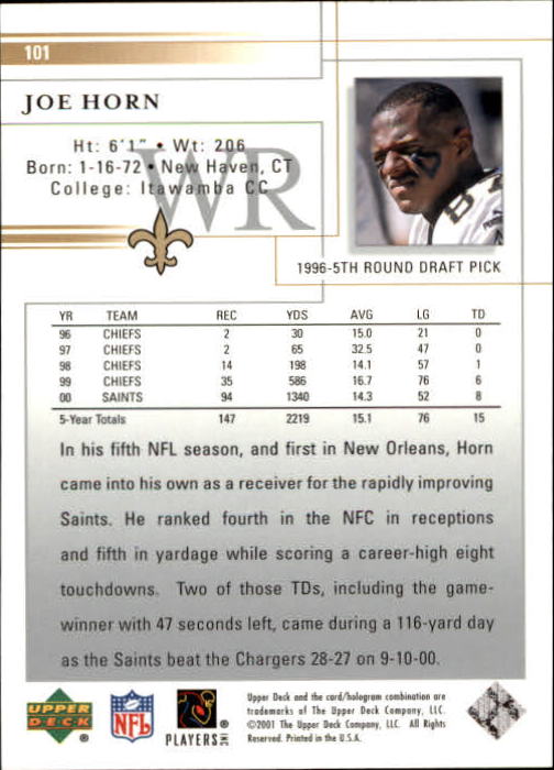 2001 Upper Deck Football "Main Set" Cards - Picture 189 of 361