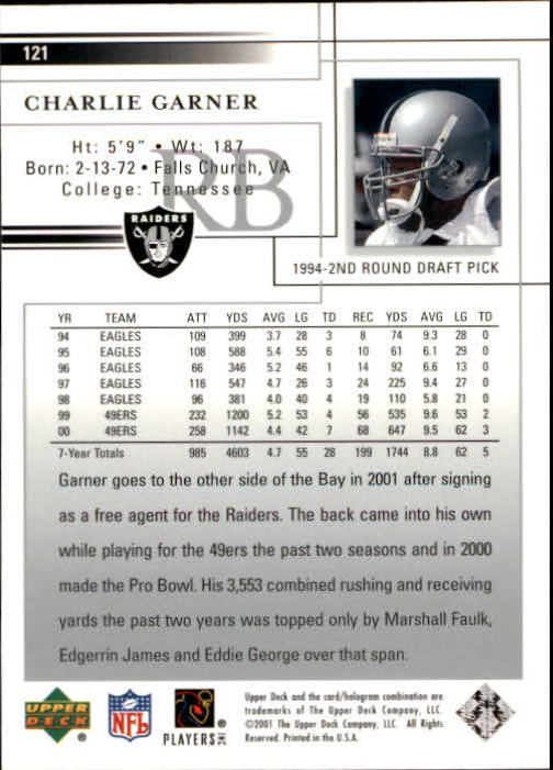2001 Upper Deck Football "Main Set" Cards - Picture 225 of 361
