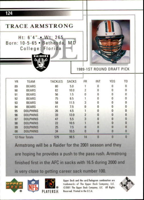 2001 Upper Deck Football "Main Set" Cards - Picture 231 of 361
