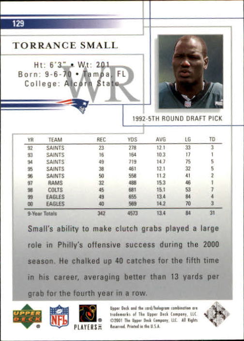 2001 Upper Deck Football "Main Set" Cards - Picture 241 of 361