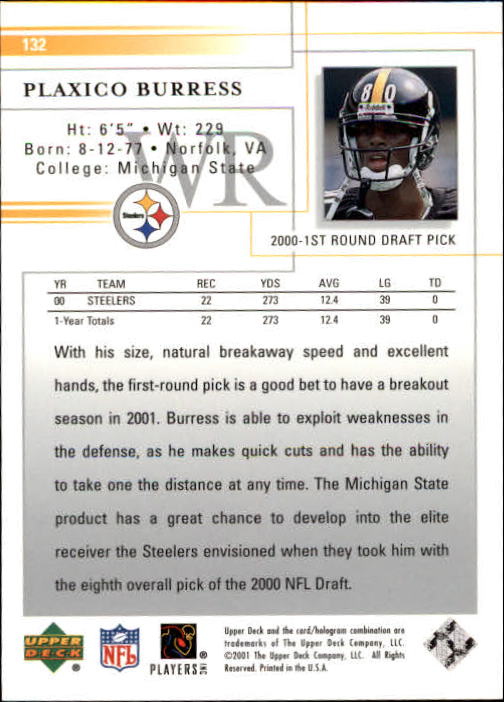 2001 Upper Deck Football "Main Set" Cards - Picture 247 of 361