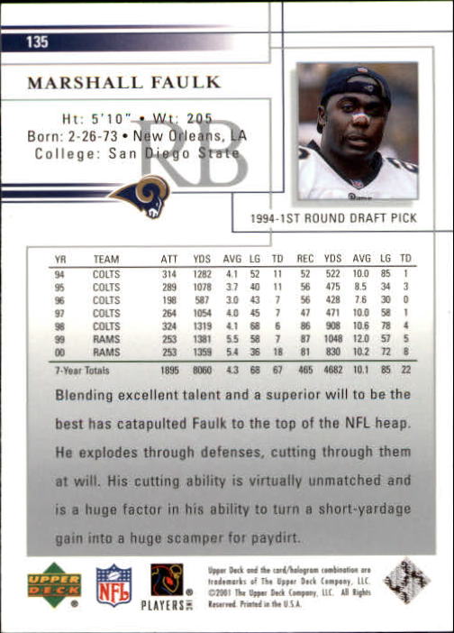 2001 Upper Deck Football "Main Set" Cards - Picture 253 of 361