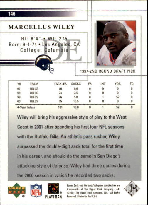 2001 Upper Deck Football "Main Set" Cards - Picture 273 of 361