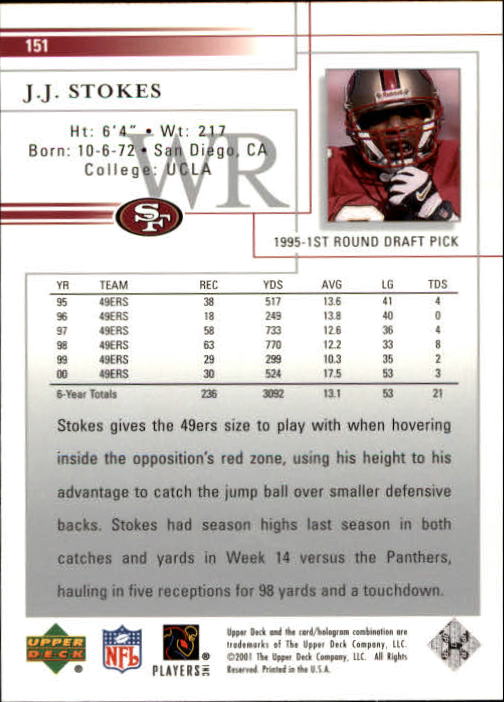 2001 Upper Deck Football "Main Set" Cards - Picture 283 of 361