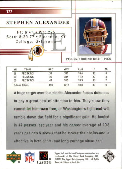 2001 Upper Deck Football "Main Set" Cards - Picture 333 of 361