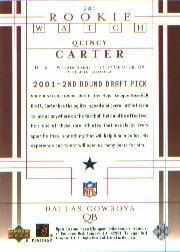 2001 Upper Deck #280 Quincy Carter RC back image