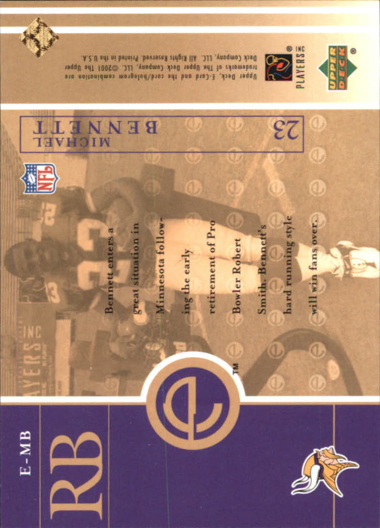 2001 Upper Deck e-Card #EMB Michael Bennett back image
