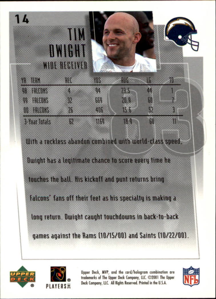 2001 MVP (Upper Deck) Football "Main Set" Cards - Picture 3 of 145
