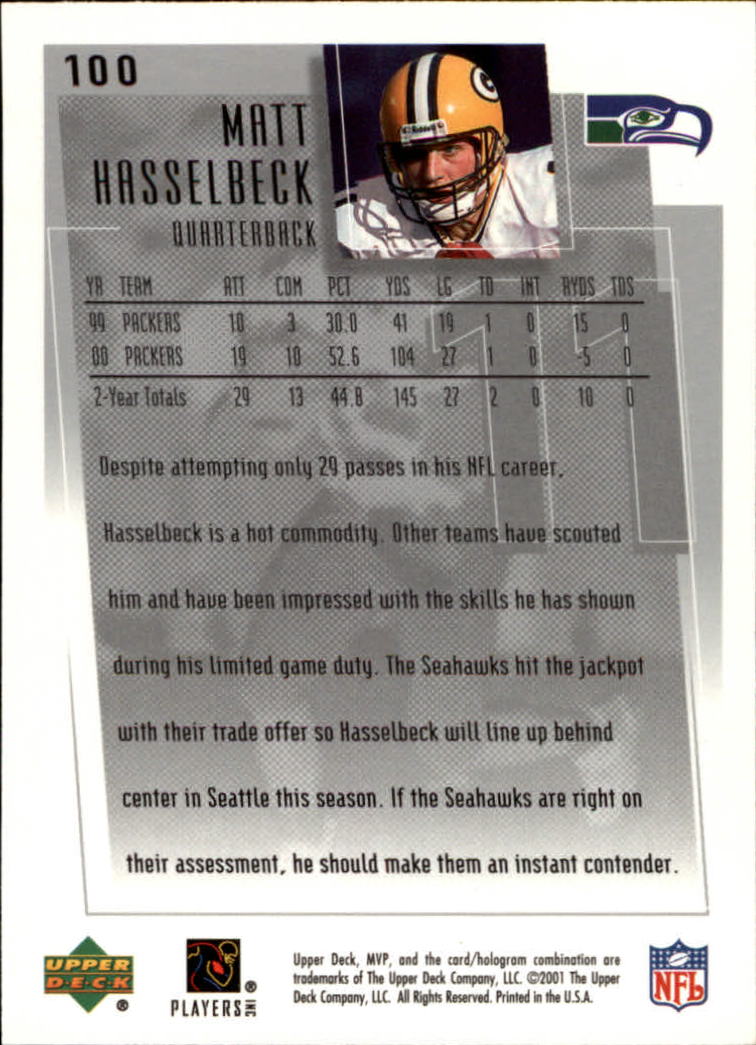 2001 MVP (Upper Deck) Football "Main Set" Cards - Picture 27 of 145