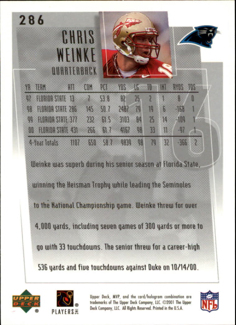 2001 MVP (Upper Deck) Football "Main Set" Cards - Picture 73 of 145