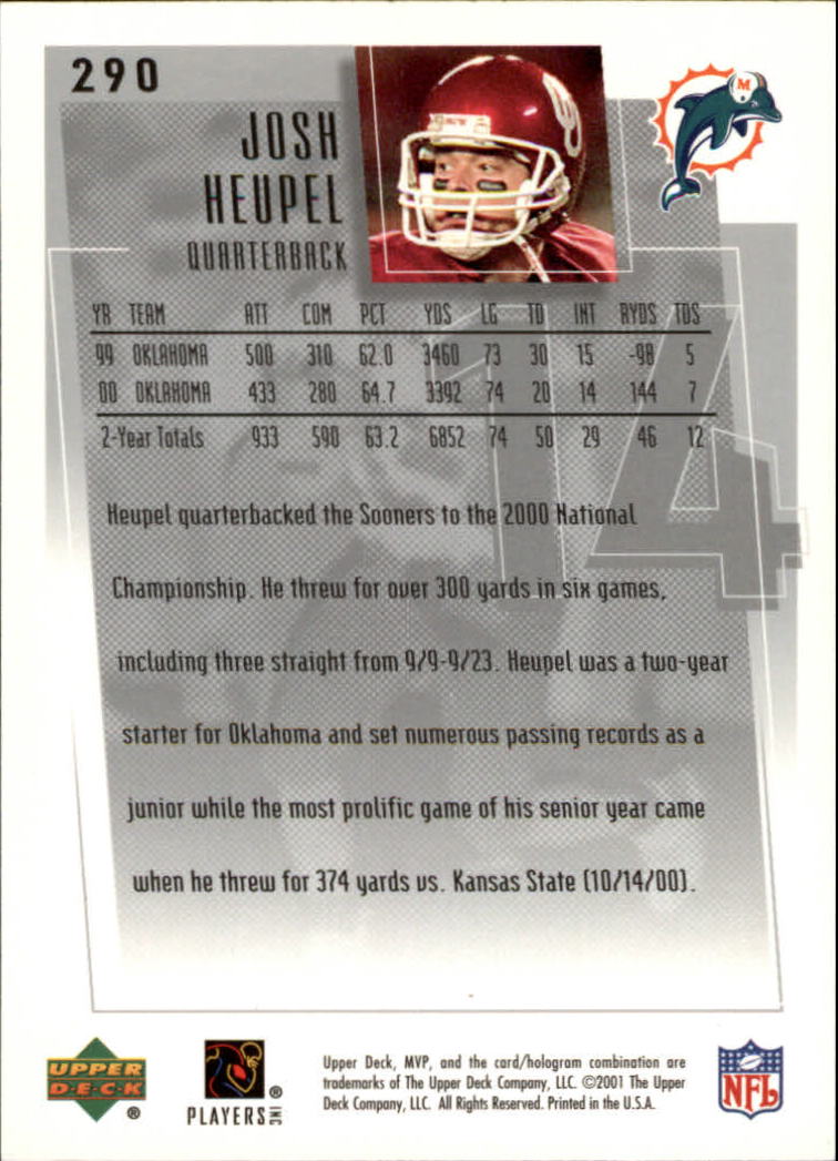 2001 MVP (Upper Deck) Football "Main Set" Cards - Picture 79 of 145