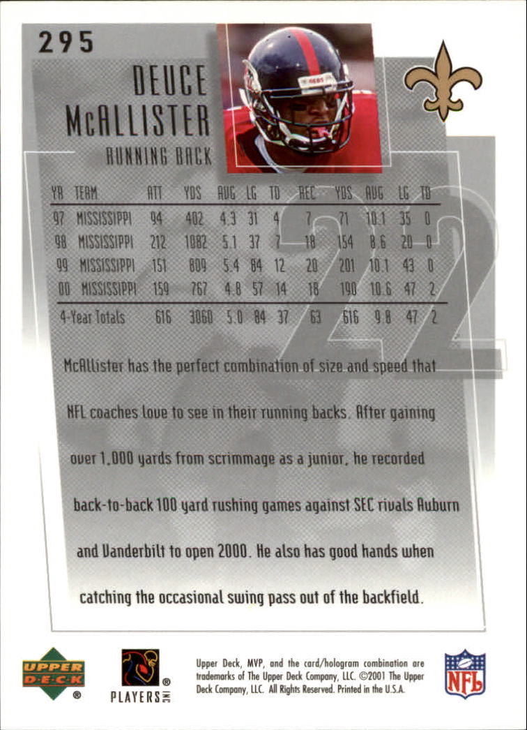 2001 MVP (Upper Deck) Football "Main Set" Cards - Picture 87 of 145