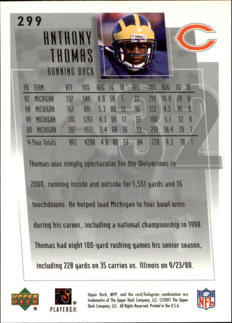 2001 MVP (Upper Deck) Football "Main Set" Cards - Picture 95 of 145