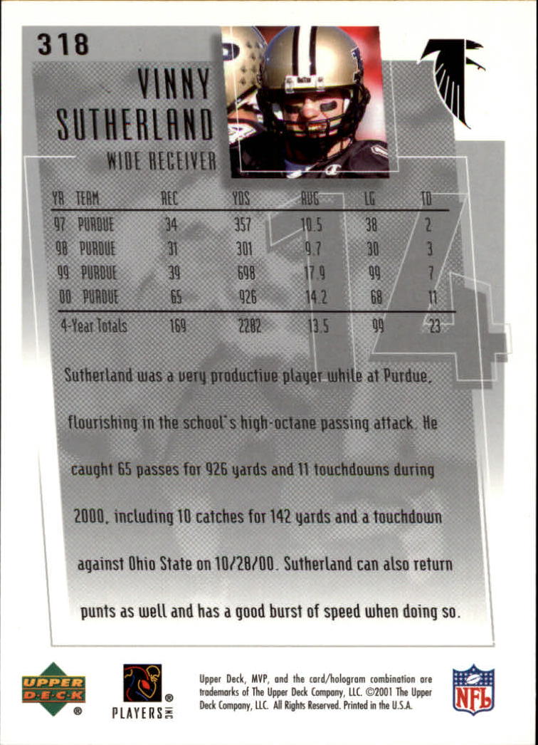 2001 MVP (Upper Deck) Football "Main Set" Cards - Picture 131 of 145