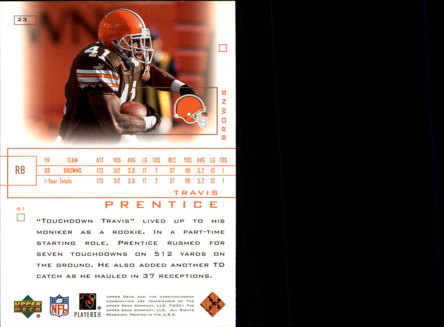 2001 Pros and Prospects (Upper Deck) Football "Main Set" Cards - Picture 19 of 67