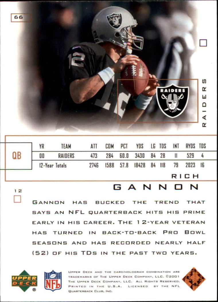 2001 Pros and Prospects (Upper Deck) Football "Main Set" Cards - Picture 43 of 67