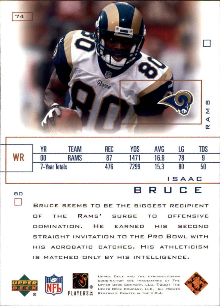 2001 Pros and Prospects (Upper Deck) Football "Main Set" Cards - Picture 49 of 67