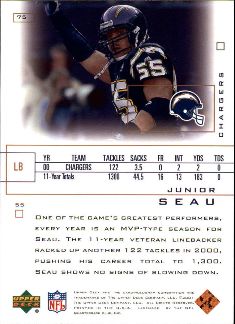 2001 Pros and Prospects (Upper Deck) Football "Main Set" Cards - Picture 51 of 67