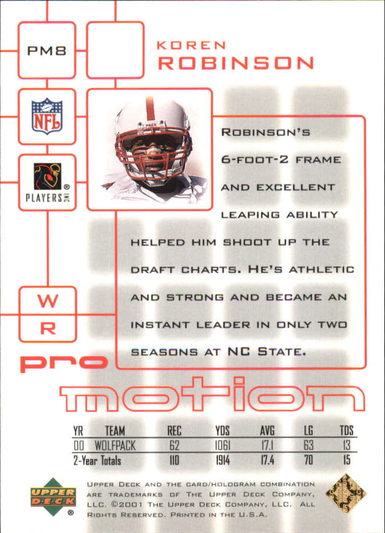 2001 Pros and Prospects (Upper Deck) Football "Insert" Cards - Bild 9 von 9