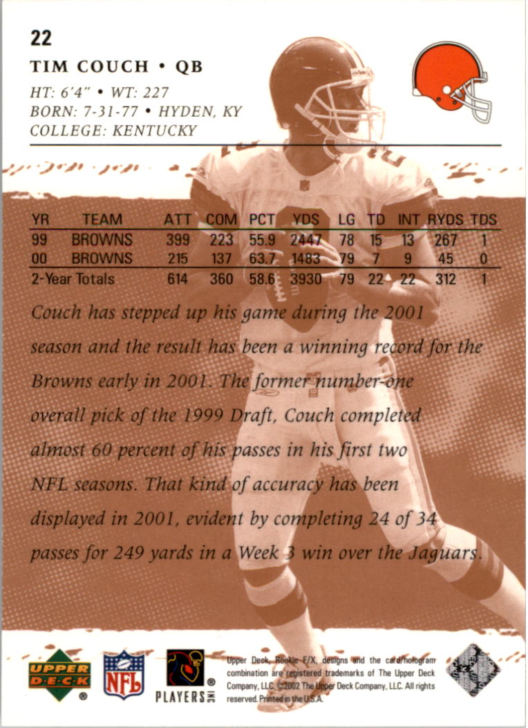 B0705- 2001 Upper Deck Rookie F/X FB Cards 1-332 -You Pick- 15+ FREE US SHIP - Picture 17 of 58