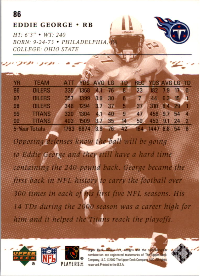 B0705- 2001 Upper Deck Rookie F/X FB Cards 1-332 -You Pick- 15+ FREE US SHIP - Picture 51 of 58