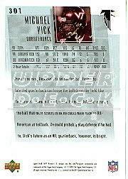 2001 Upper Deck Rookie F/X #301M Michael Vick MVP back image